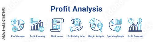 Quadro su tela Profit Analysis web banner icon vector illustration concept for business with icon of Profit Margin, Profit Planning, Net Income, Profitability Index, Margin Analysis, Operating Margin