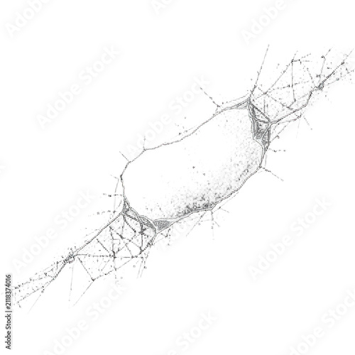 Abstract plexus network connection structure on black background