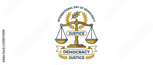Scales of Justice and Democracy Emblem