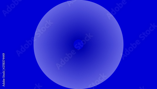 A vibrant blue circular pattern featuring intricate symmetrical geometric shapes and subtle textures set against a solid deep blue background for artistic visual display
