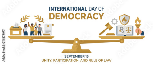 International Day of Democracy Scales Illustration