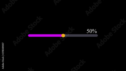 Minimalist loading bar animation with percentage counter, ui progress indicator for digital interface