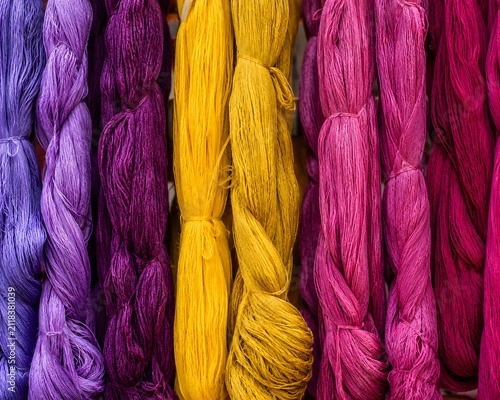 Vibrant Hand-Dyed Thread Skeins for Textile Art