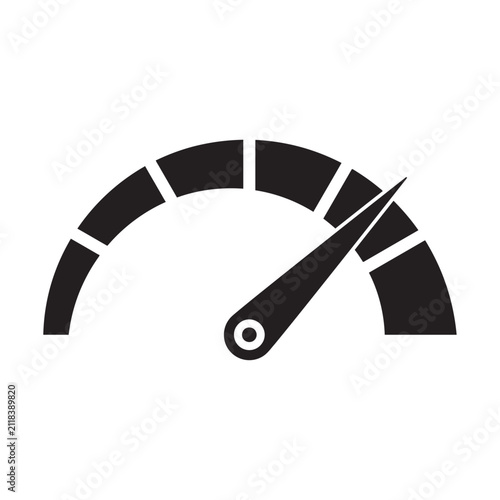 Speedometer gauge solid vector icon isolated on white background