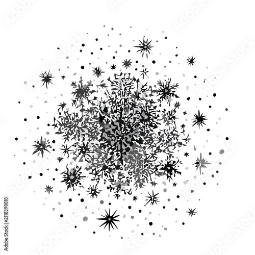 Abstract Snowflakes and Dots Pattern