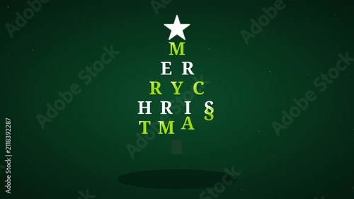 Animated Merry Christmas Greeting Tree Typography Motion Graphic