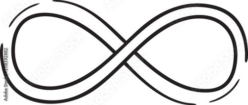 Simple double line infinity symbol icon with infinity, abstract
