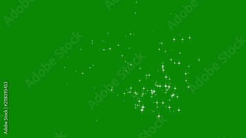 Glittering Star Dust Trail Sparkling Particles with Golden Glowing Starlight Path White Twinkling Magic Sparkle Transition 2D Cartoon Blinking Star Overlay Effect for Background Video green screen