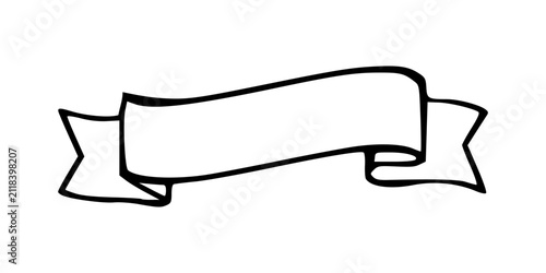 S-Curve Ribbon Banner Line Graphic Outline