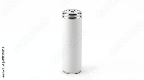 Realistic blank white rechargeable battery template mockup