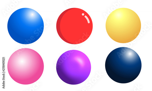 Colorful Easter Egg Set Isolated on White Background with Glossy 3D Spheres, Shiny Glass Style Buttons, Round Vector Icons and Bright Orange Green Blue Reflections