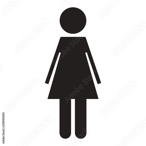Foto Simple black silhouette of a woman icon for universal use icon