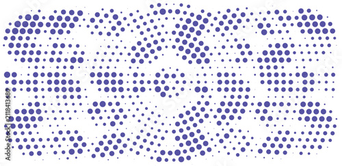 Modern vector background with purple halftone circular radial motif