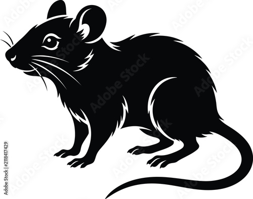 Black Rat Vector Silhouette Graphic