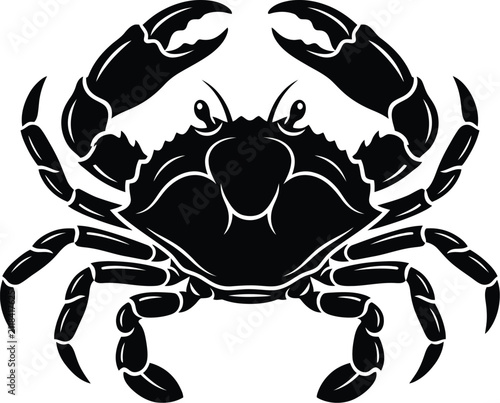 Crab Seafood Animal Vector Silhouette