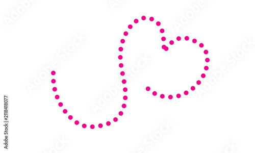 Fotografía Pink dotted heart shape forming from a curve during a bright studio session isol