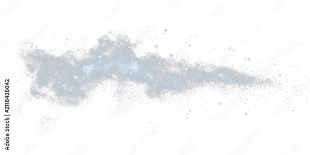 Obraz premium Abstract image of a flowing vaporous stream, featuring white particles on black background