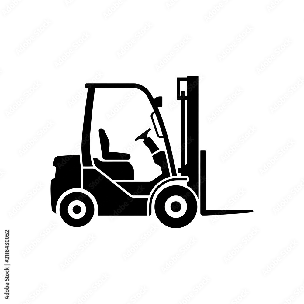 Fototapeta premium Warehouse Loading Vehicle Black Silhouette