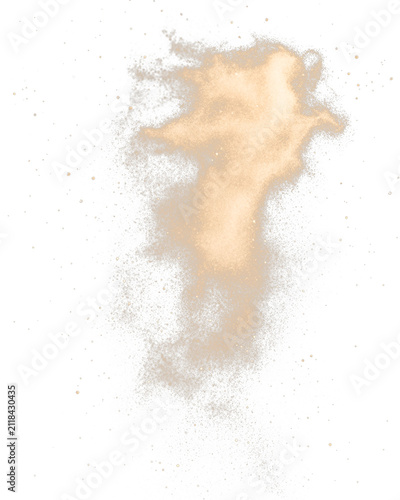 Isolated, beige-toned cloud-like formation on a black background, with subtle pixelation