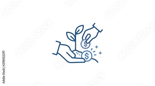 Business startup pre-seed investment and financial growth concept vector illustration