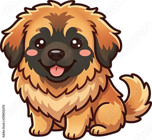 Adorable Leonberger Chibi Dog Vector