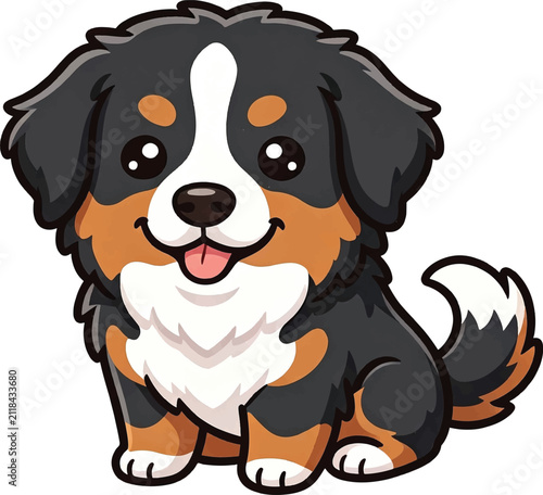 Cute Bernese Mountain Dog Vector