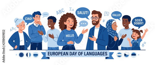 Diverse People Communicating Multilingual Greetings