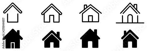 home house icon vector set