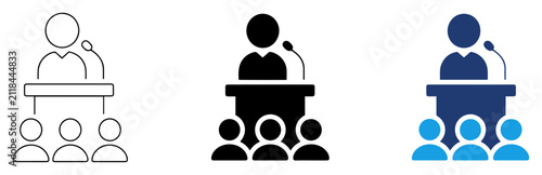 public speaking presentation icon vector