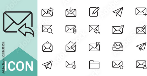 фотографія Email and communication icons for messaging and mail
