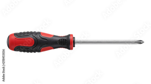 Konstfotografi Phillips head screwdriver with red and black handle on png isolated on transpare