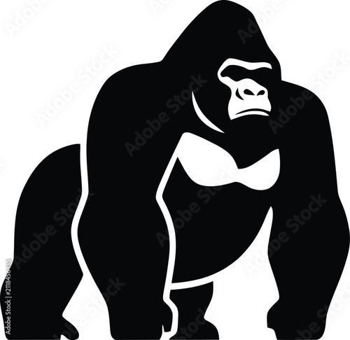 Gorilla Silhouette Vector Illustration
Wild Primate Logo