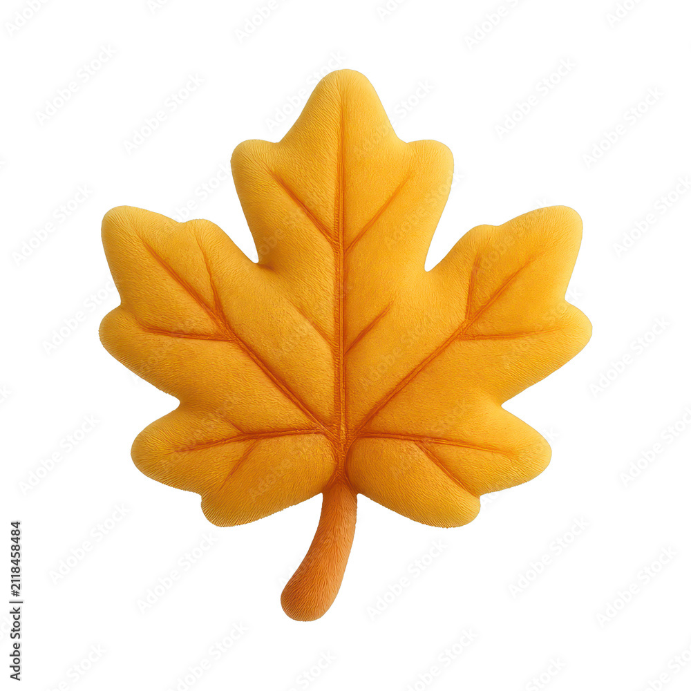 Fototapeta premium PNG Soft plush autumn leaf illustration.