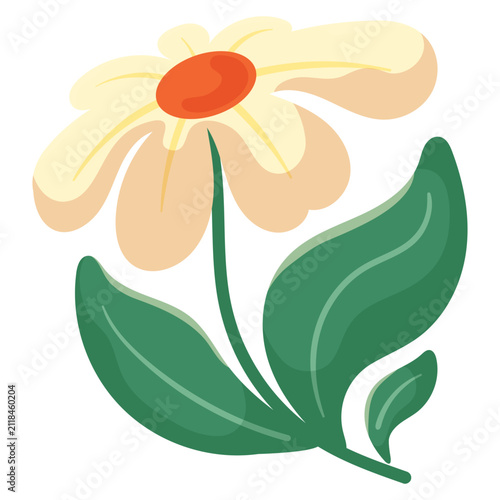 Large White Daisy Illustration