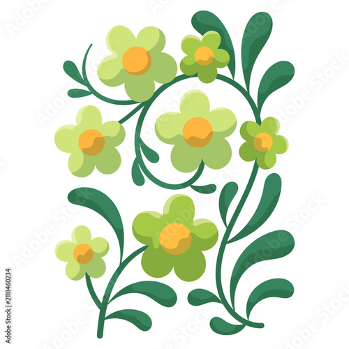 Green Star Jasmine Illustration