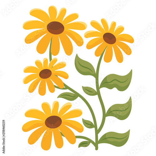 Yellow Summer Sunflower Illustration