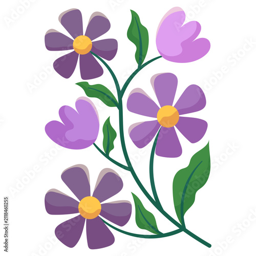 Purple Floral Vine Illustration