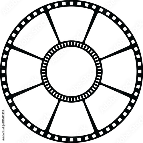 Circular Film Reel Frame Illustration