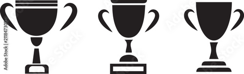Cuadro en lienzo Trophy cup winner icon set