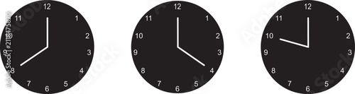 Obraz na plátně Here are the times displayed on each clock, along with suggested