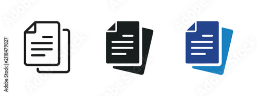 Fotografie Document file icon with stacked papers for data, information, documentation, off