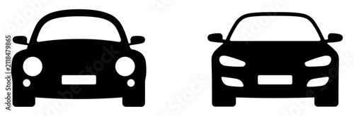 sedan car front view icon collection