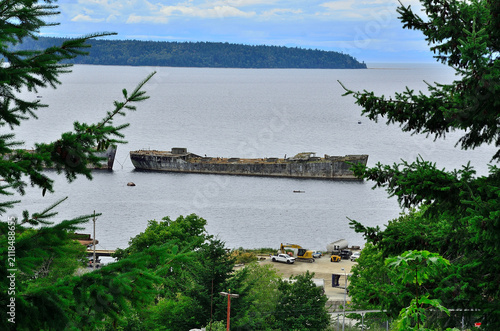 Cement ship hull in Powell River, BC