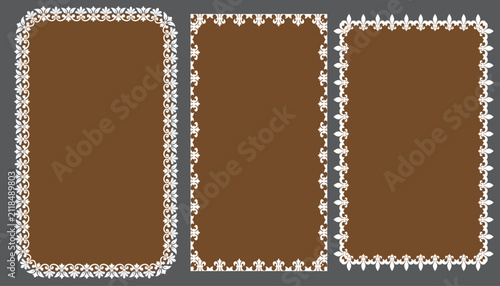 Decorative Lace Border Frame Vector Collection with Reusable Pattern Brushes for Adobe Illustrator