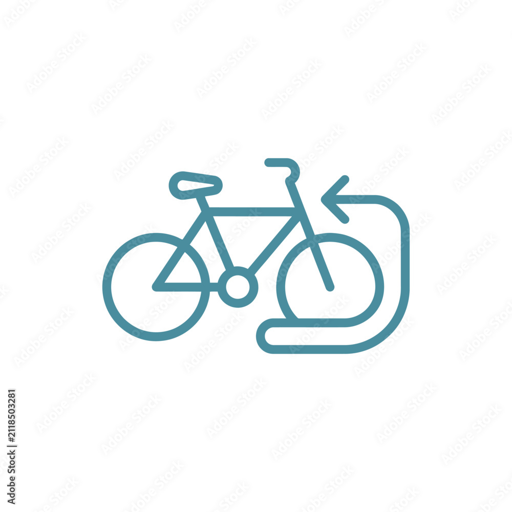 Fototapeta premium Bicycle with circular arrow recycling transportation icon.