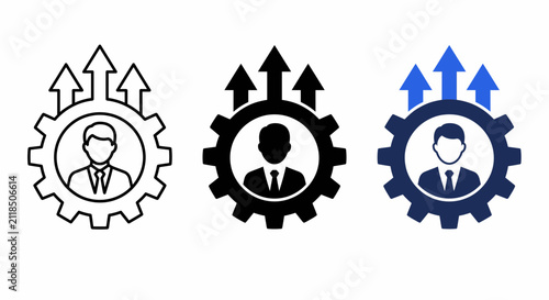 Business growth and career development icons