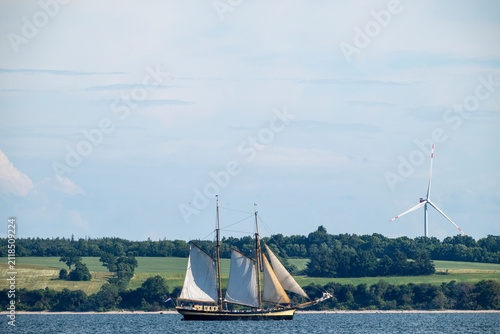 Traditionssegelschiff auf der Eckernförder Bucht, Schleswig-Holstein, Deutschland