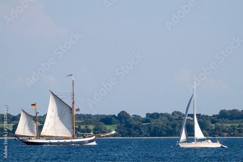 Traditionssegelschiff auf der Eckernförder Bucht, Schleswig-Holstein, Deutschland