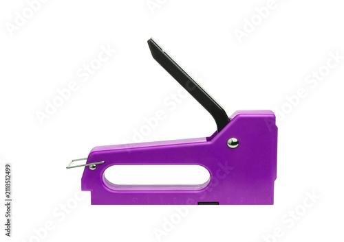 Industrial heavy duty staple gun isolated on transparent background.