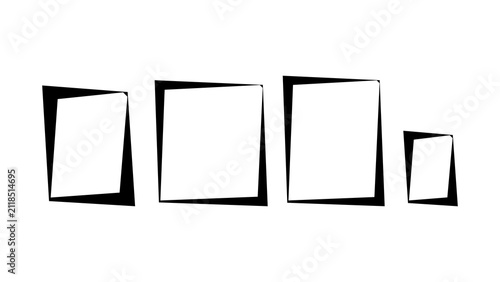 Obraz na plátně cool unique shape stile photo frame set vector icon design png iages 16 to 9 ret